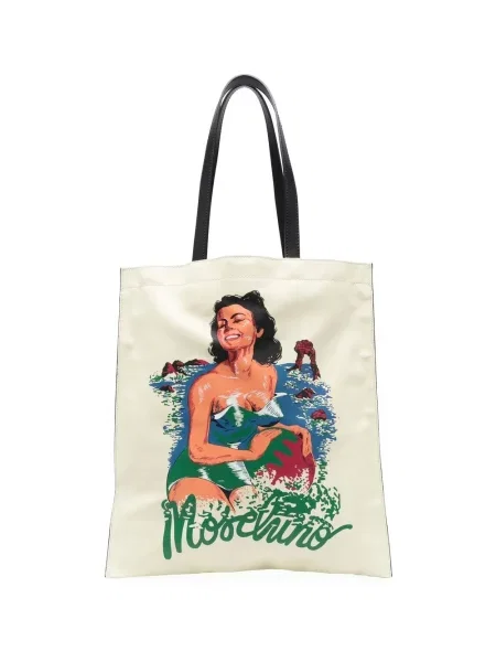 Geantă Moschino cu imagine galben