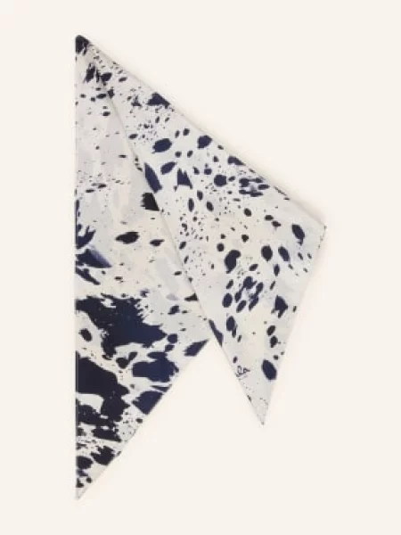 Lala Berlin Trójkątna Chusta Tarek Z Jedwabiu blau granatowa