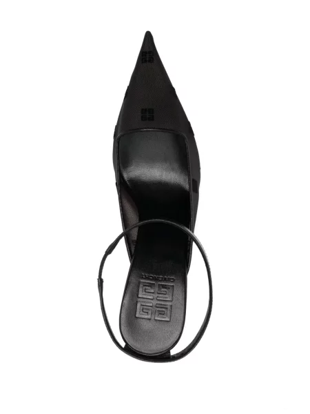 Papuci tip mules Givenchy cu autograf negru