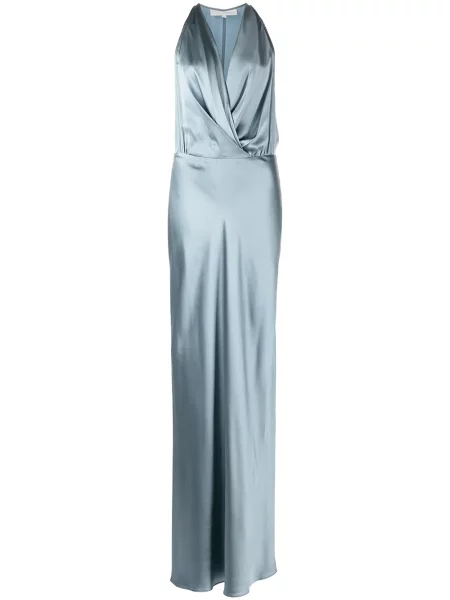 Sukienka Michelle Mason drapowana z dekoltem halter niebieska