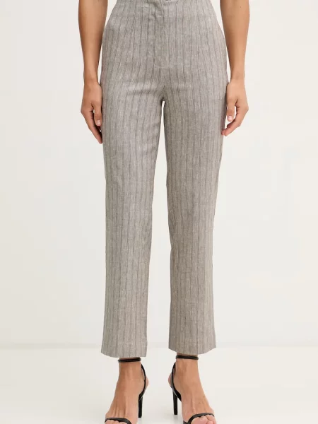 Sisley pantaloni straight pentru femei cu in gri