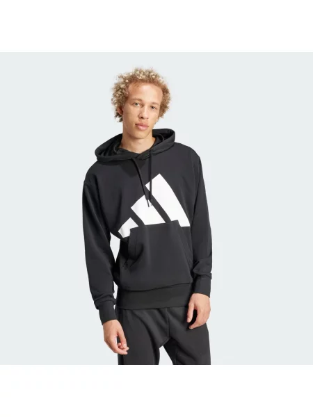 Bluza z kapturem adidas Essentials Big Logo Single czarna S biała