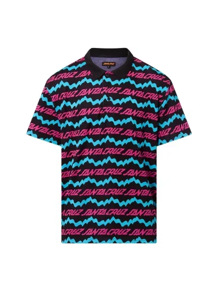 Santa Cruz koszulka polo Slime Drip Mężczyźni niebieski|czarny|wyrazisty róż wzorzysty S czarne