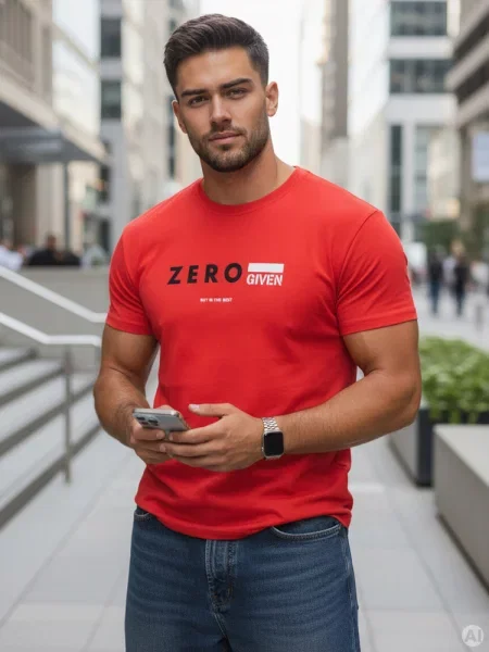 T-shirt z nadrukiem Dstreet czerwony