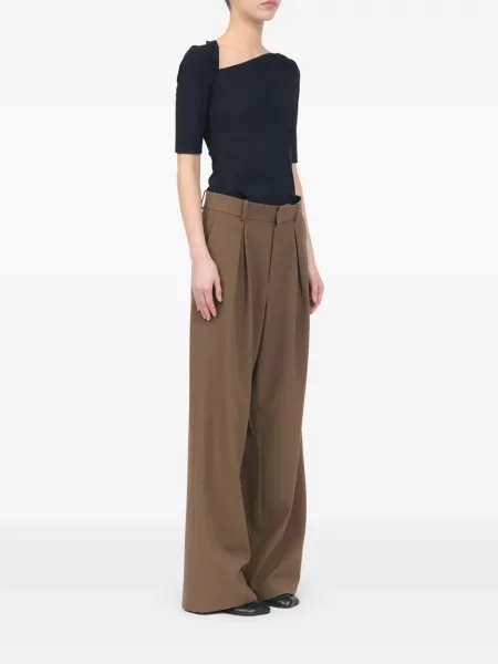Gyapjú nadrág Mm6 Maison Margiela barna