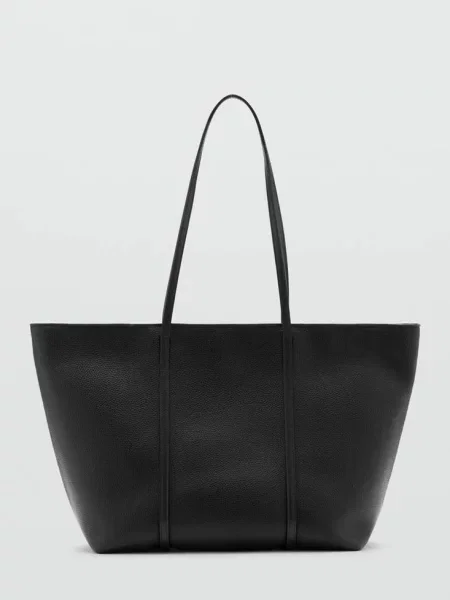 Torba shopper z podwójnym uchwytem Kobieta uniwersalny MANGO czarny