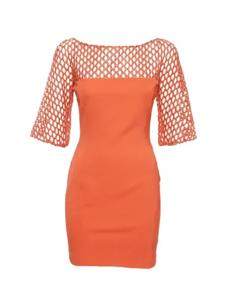 Hálós mini ruha Zuhair Murad narancsszínű