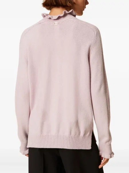 Pulover Twinset cu volane roz