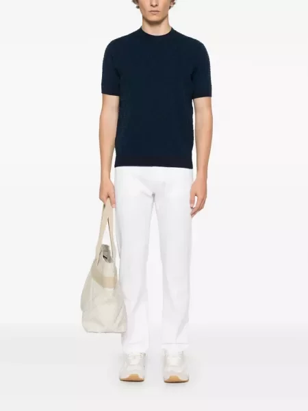 Blugi Fendi cu broderie alb