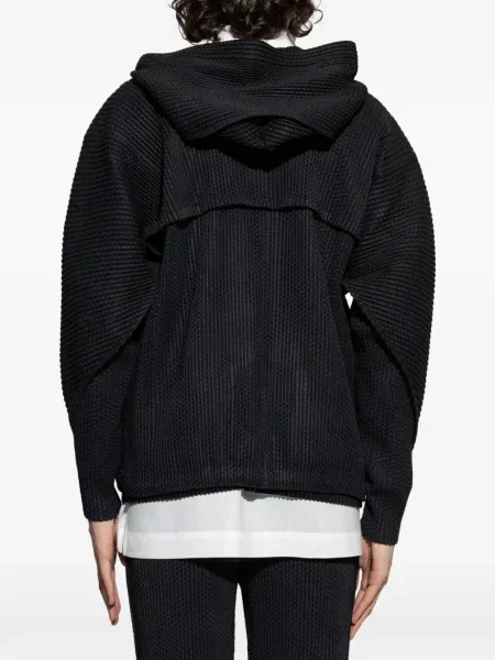 Яке Homme Plissé Issey Miyake с качулка черно