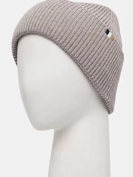 Шерстяная шапка Boss серая