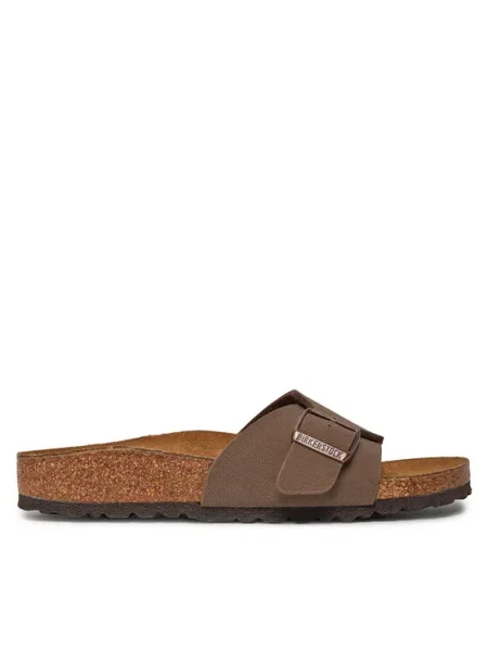 Șlapi Birkenstock din piele maro