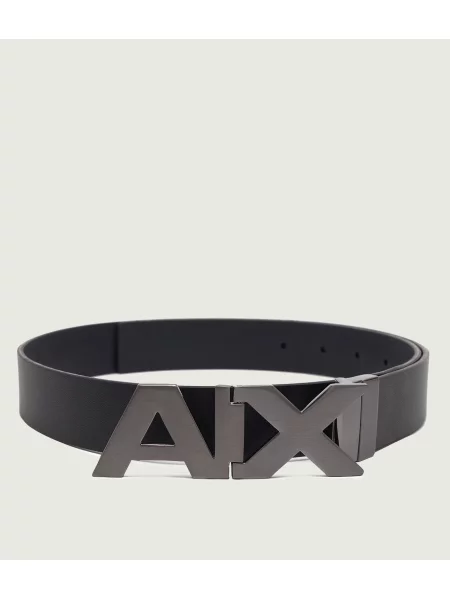 Armani Exchange cu două fețe curea negru