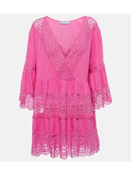 Rochie mini Melissa Odabash cu broderie de costum roz