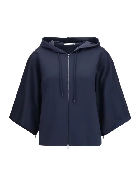 Bluza z kapturem Max Mara z kapturem niebieska