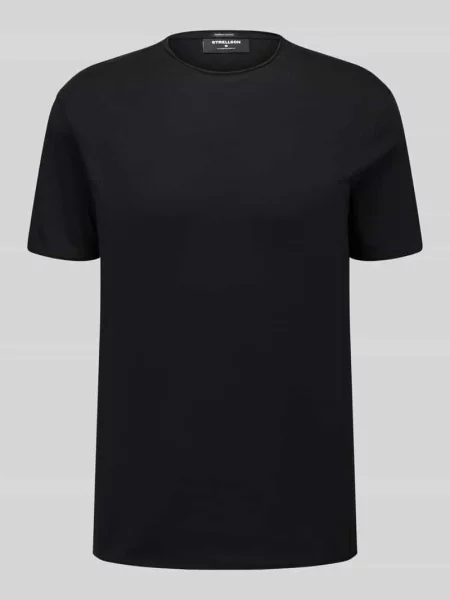 T-shirt z lekko zaokrąglonym dołem Strellson czarna