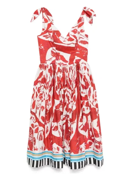 Rochie midi Stella Jean până la genunchi de costum roșu