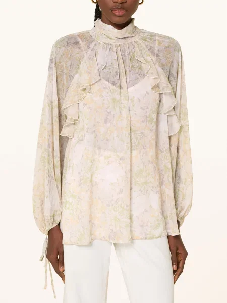 Mrs & Hugs Bluzka Z Wiązaniem Pod Szyją I Wolantami rosa