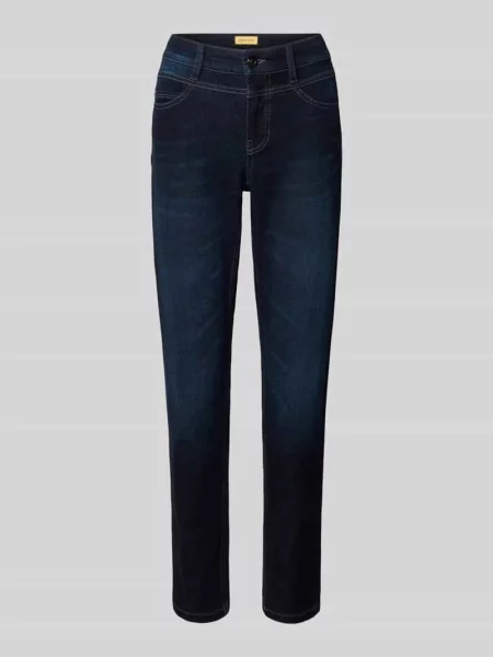 Jeansy o kroju slim fit z 5 model ‘Posh’ Cambio granatowe