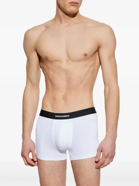 Pantaloni scurți Dsquared2 din jacard cu autograf alb