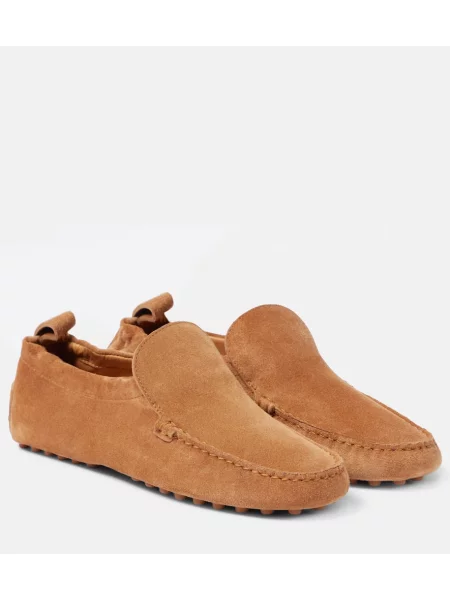 Pantofi loafer Tod's din piele de căprioară bej