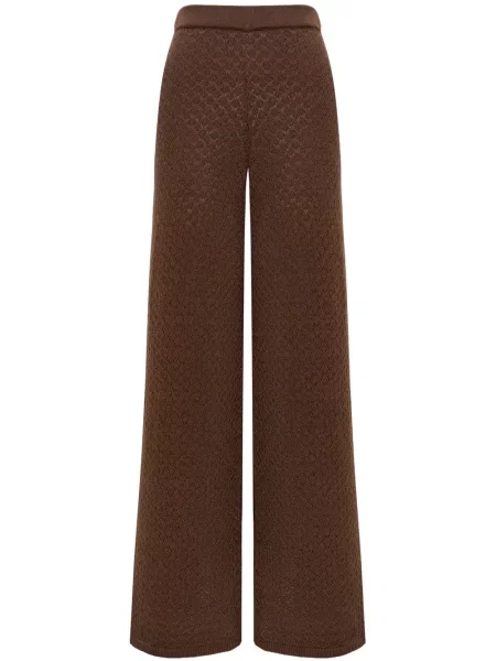 Pantaloni 12 Storeez tricotate maro