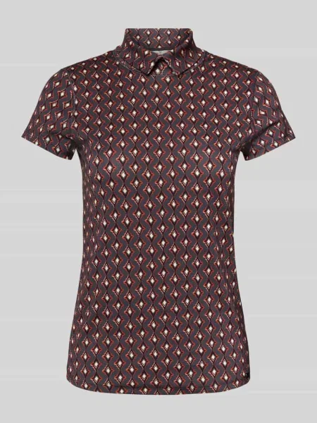 T-shirt o kroju slim fit z kołnierzykiem polo Marc Cain