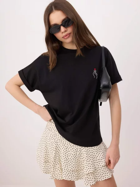 Trendyol Tricou negru alb
