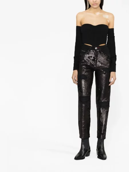 Džíny Philipp Plein s flitry černé