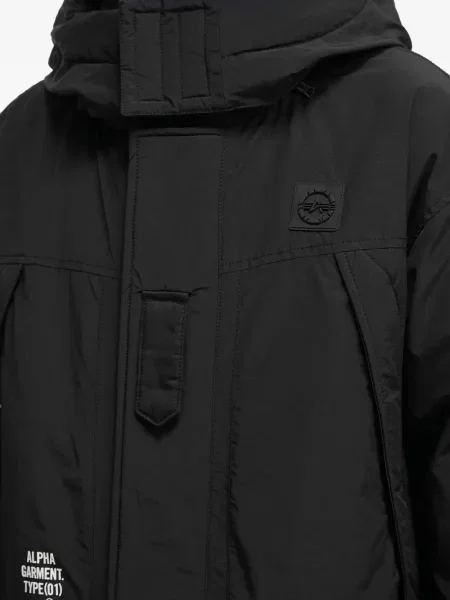 Geacă Alpha Industries cu glugă negru