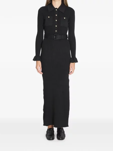 Rochie maxi Self-portrait cu volane negru