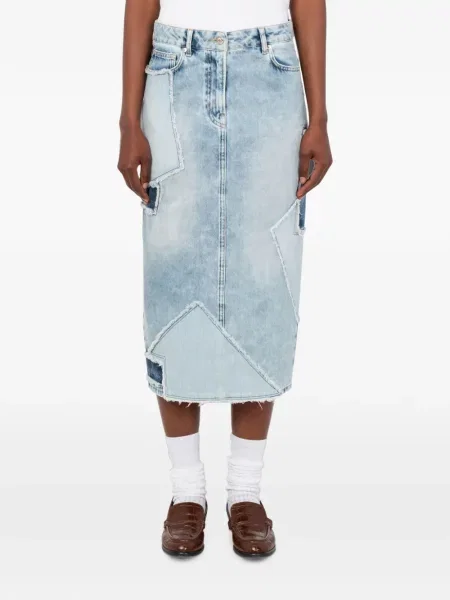 Fustă din denim Love Moschino albastru
