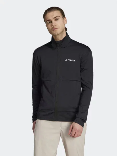 Geacă Adidas din fleece negru