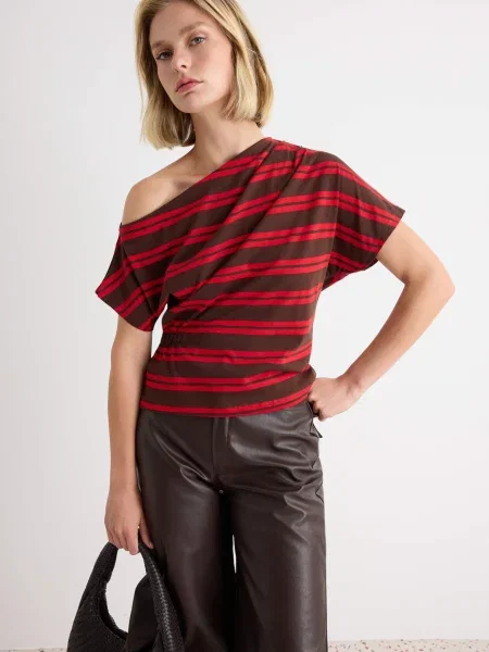 Trendyol Tricou / burgundy roșu