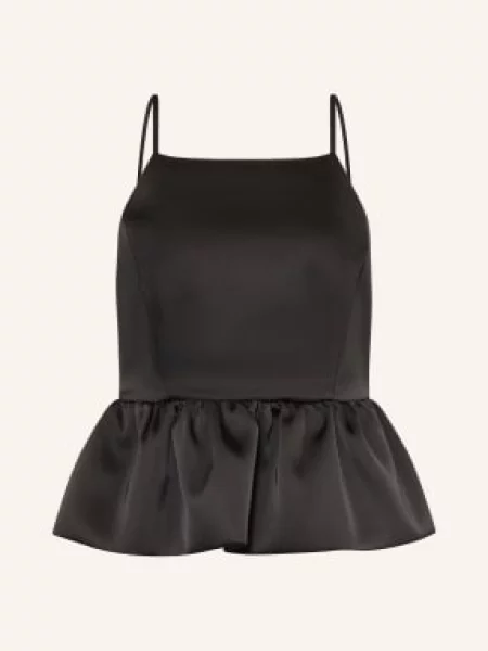 Satynowy top Sandro czarny