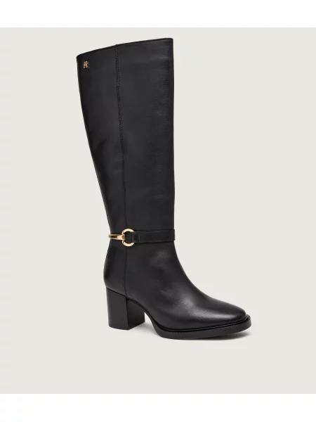 Tommy Hilfiger De piele cizme cu negru