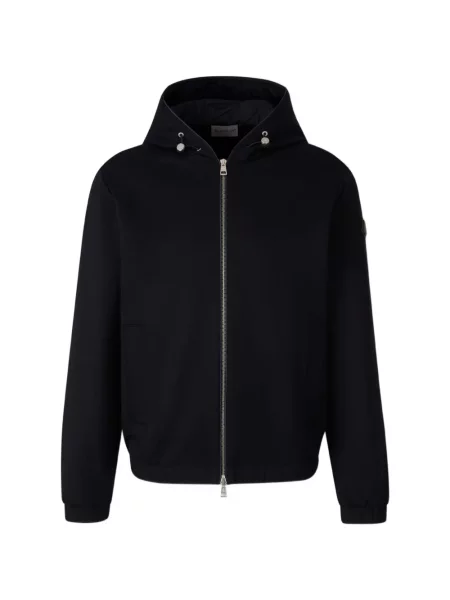 Geacă Moncler cu glugă albastru