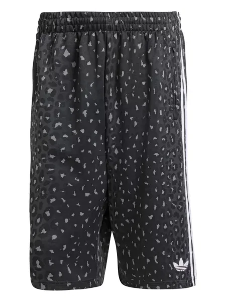 Pantaloni scurți Adidas cu model leopard din piele alb