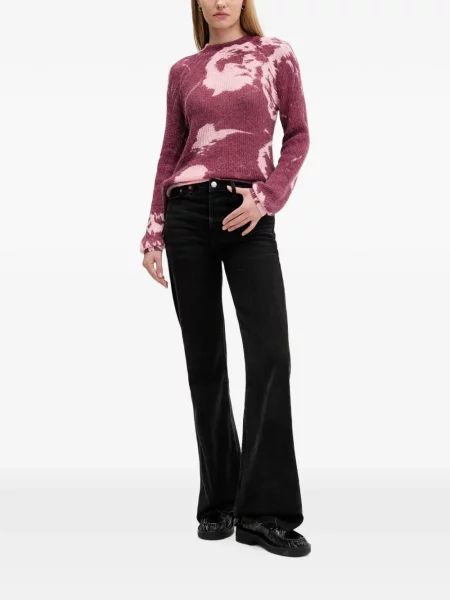 Pulover Desigual cu decolteu rotund roz
