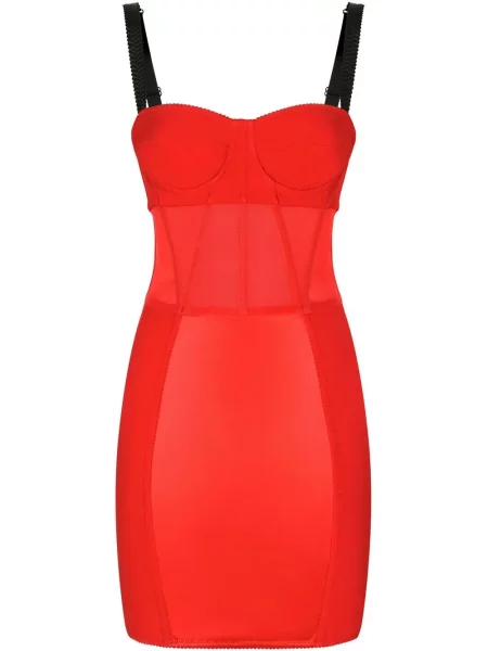 Rochie mini Dolce & Gabbana de mătase de costum roșu