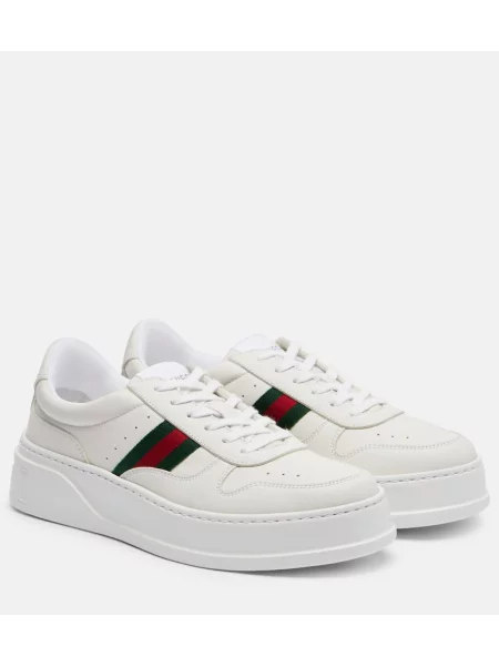 Usnjene chunky superge Gucci bela