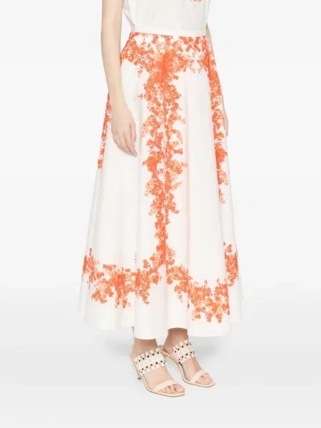 Fustă midi Giambattista Valli cu model floral alb
