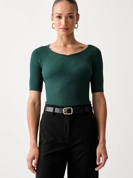 Weekend Max Mara tricou tricotat pentru femei cu vâscoză WKDTENENTE verde