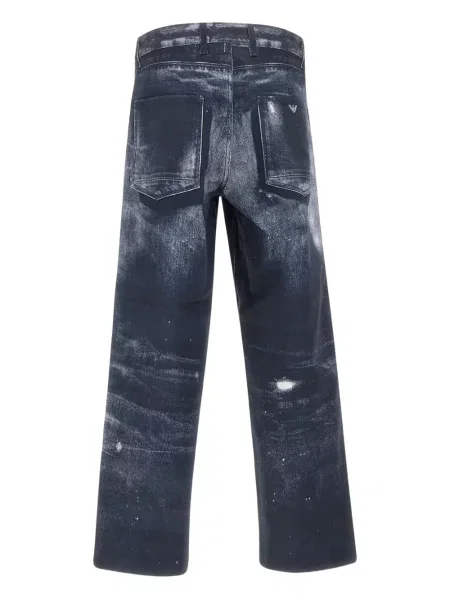 Blugi Emporio Armani zdrențuiți albastru
