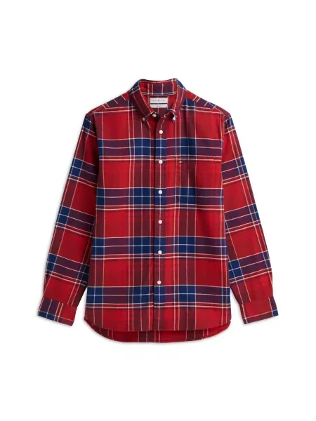 TOMMY HILFIGER Cămașă Hero albastru închis / roșu / roșu vin alb