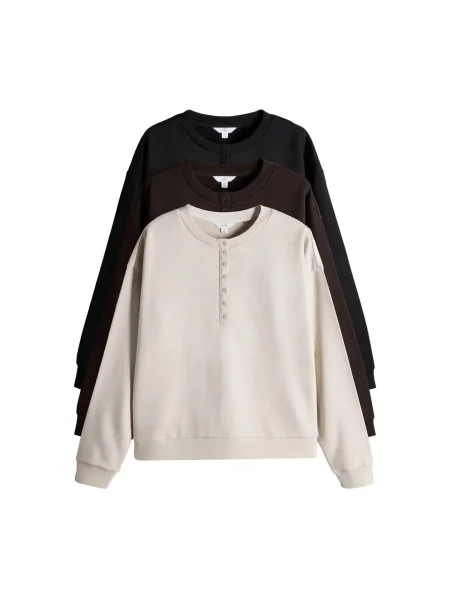 The Set Mikina čokoládová / světle šedá černá