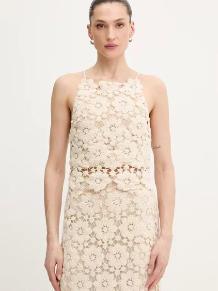 Bardot bluzka beżowa