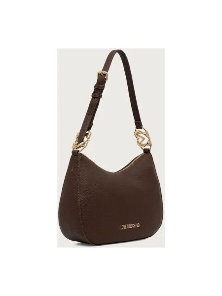Love Moschino torebka hobo z imitacji skóry brązowa