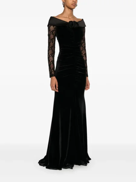 Rochie maxi Nissa de catifea de costum negru