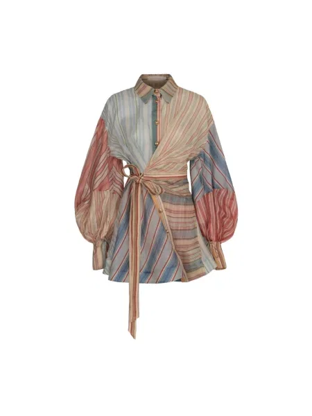 Krótka sukienka mini Zimmermann w paski garniturowa